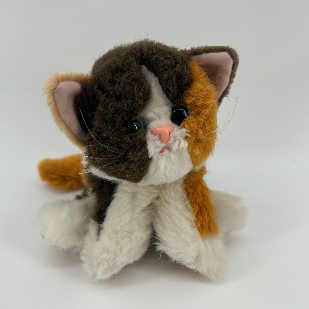 Tyco Kitty Kitty Baby Kittens Plush 1995 Calico Purrs Brown Orange White Vintage